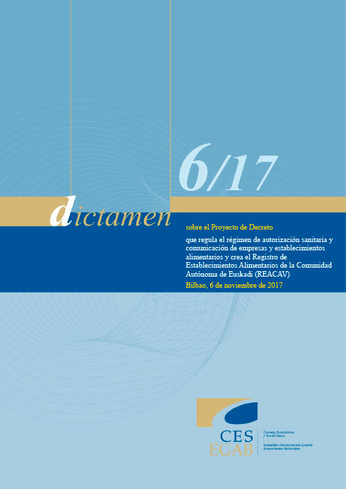 DICTAMEN 6/17 sobre el Proyecto de Decreto que regula el régimen de autorización sanitaria y comunicación de empresas y establecimientos alimentarios y crea el Registro de Establecimientos Alimentario