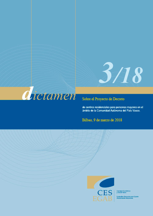 Dictamen 3/18 sobre el Proyecto de Decreto de centros residenciales para personas mayores en el ámbito de la Comunidad Autónoma del País Vasco