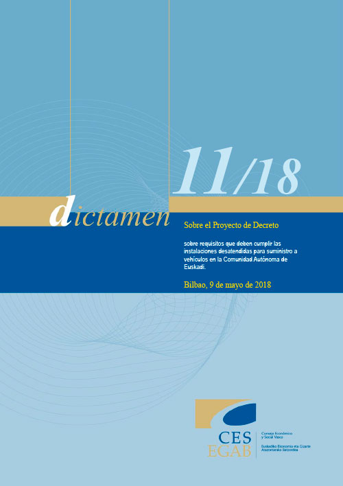 Dictamen 11/18 relativo al Proyecto de Decreto sobre requisitos que deben cumplir las instalaciones desatendidas para suministro a vehículos en la Comunidad Autónoma de Euskadi