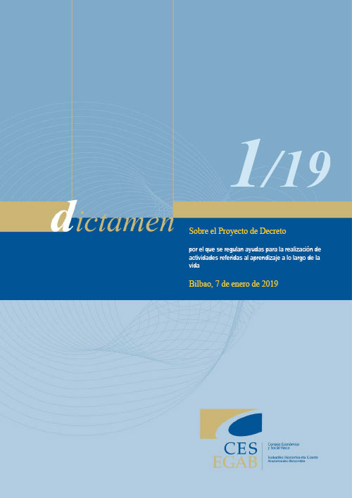 Dictamen 1/19 sobre el Proyecto de Decreto por el que se regulan ayudas para la realización de actividades referidas al aprendizaje a lo largo de la vida