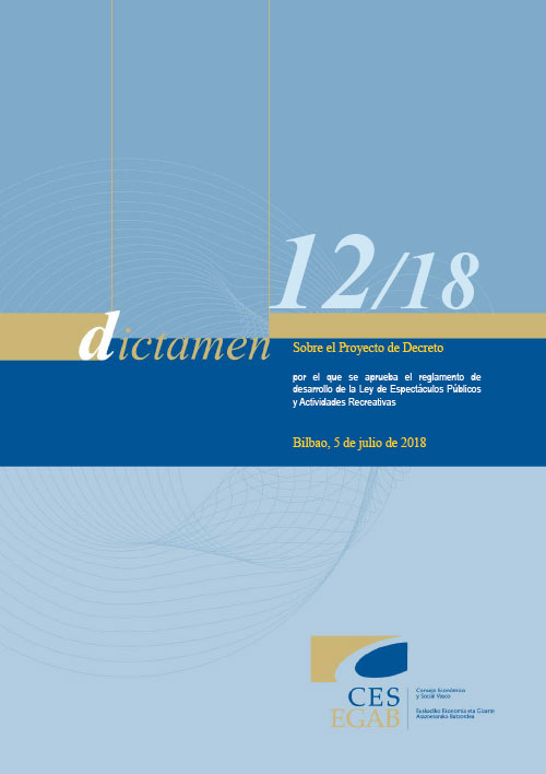 Dictamen 12/18 sobre el Proyecto de Decreto por el que se aprueba el Reglamento de Desarrollo de la Ley de Espectáculos Públicos y Actividades de Desarrollo