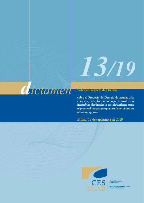 Dictamen 13/19 sobre el Proyecto de Decreto de ayudas a la creación, adaptación o equipamiento de inmuebles destinados a ser alojamiento para el personal temporero que preste servicios en el sector agrario