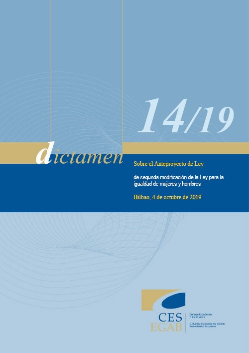 Dictamen 14/19 sobre el Anteproyecto de Ley de segunda modificación de la Ley para la igualdad de mujeres y hombres