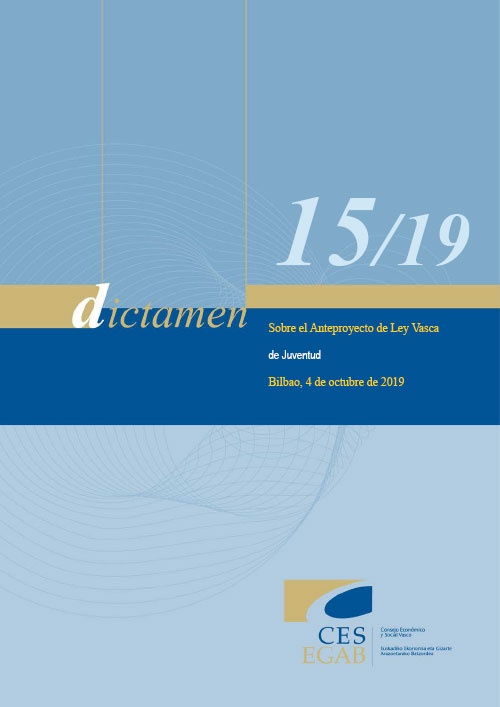 Dictamen 15/19 sobre el Anteproyecto de Ley Vasca de Juventud