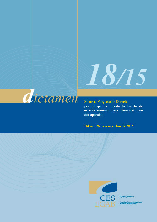 Dictamen 18/15 sobre el Proyecto de Decreto por el que se regula la tarjeta de estacionamiento para personas con discapacidad