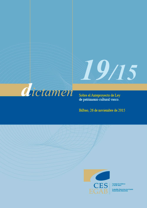 Dictamen 19/15 sobre el Anteproyecto de Ley de Patrimonio Cultural Vasco