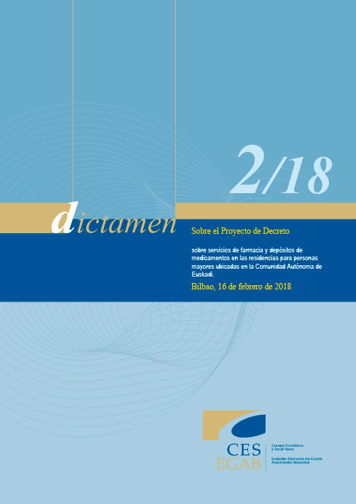 Dictamen 2/18 sobre el Proyecto de Decreto sobre servicios de farmacia y depósitos de medicamentos en las residencias para personas mayores ubicadas en la Comunidad Autónoma de Euskadi
