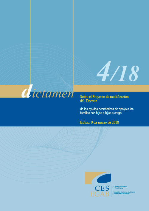 Dictamen 4/18 sobre el Proyecto de modificación del Decreto de las ayudas económicas de apoyo a las familias con hijos e hijas a cargo