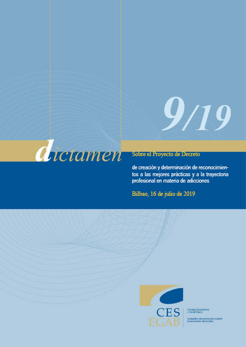 Dictamen 9/19 sobre el Proyecto de Decreto de creación y determinación de reconocimientos a las mejores prácticas y a la trayectoria profesional en materia de adicciones