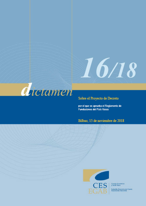 Dictamen 16/18 sobre el Proyecto de Decreto por el que se aprueba el Reglamento de Fundaciones del País Vasco