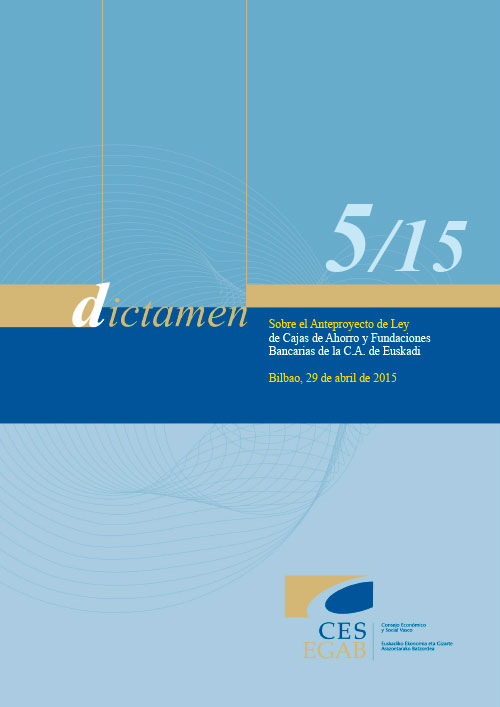 Dictamen 5/15 sobre el Anteproyecto de Ley de Cajas de Ahorro y Fundaciones Bancarias de la C.A. de Euskadi
