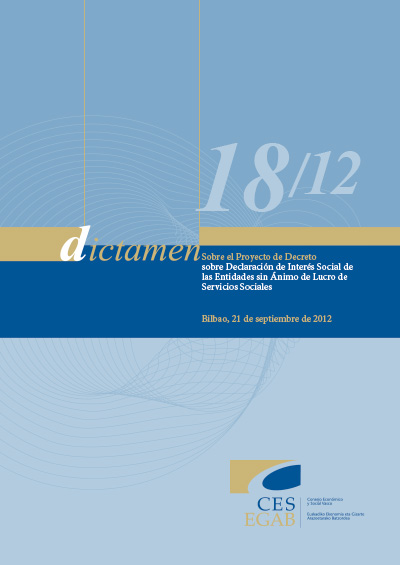 Dictamen 18/12 sobre el Proyecto de Decreto sobre Declaración de Interés Social de las Entidades sin Ánimo de Lucro de Servicios Sociales