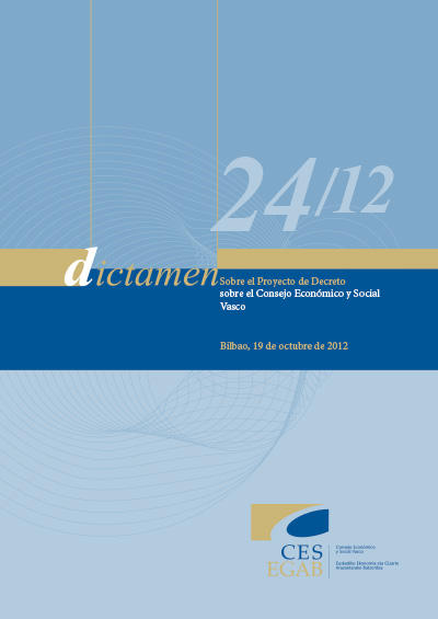 Dictamen 24/12 sobre el Proyecto de Decreto sobre el Consejo Económico y Social Vasco