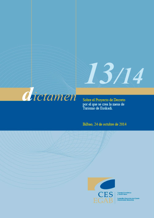 Dictamen 13/14 sobre el Proyecto de Decreto por el que se crea la Mesa de Turismo de Euskadi
