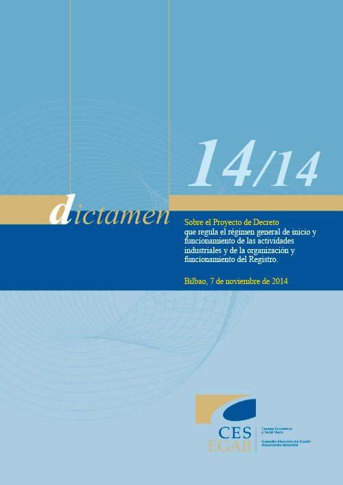 Dictamen 14/14 sobre el Proyecto de Decreto que regula el régimen general de inicio y funcionamiento de las actividades industriales y de la organización y funcionamiento del Registro