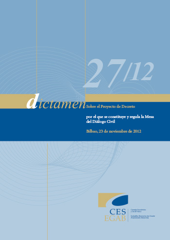 Dictamen 27/12 sobre el Proyecto de Decreto por el que se constituye y regula la Mesa del Diálogo Civil