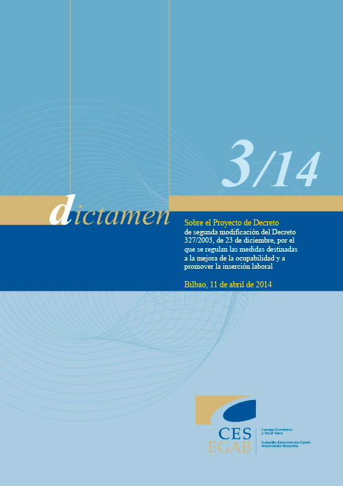 Dictamen 3/14 sobre el Proyecto de Decreto de segunda modificación del Decreto 327/2003, de 23 de diciembre, por el que se regulan las medidas destinadas a la mejora de la ocupabilidad y a promover la inserción laboral