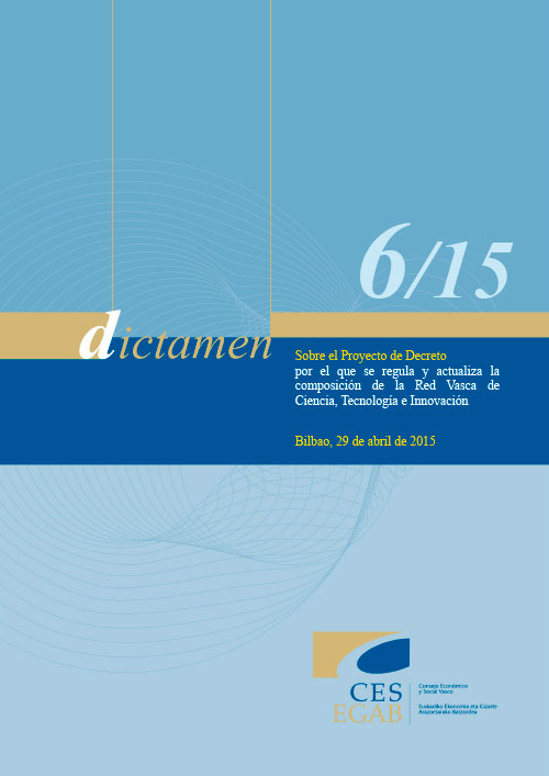 Dictamen 6/15 sobre el Proyecto de Decreto por el que se regula y actualiza la composición de la Red Vasca de Ciencia, Tecnología e Innovación