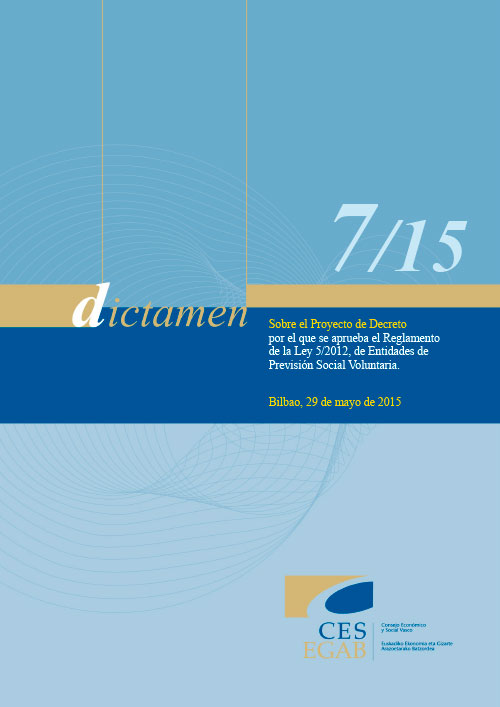 Dictamen 7/15 sobre el Proyecto de Decreto por el que se aprueba el Reglamento de la Ley 5/2012, de Entidades de Previsión Social Voluntaria