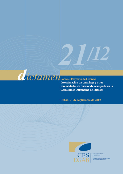 Dictamen 21/12 sobre el Proyecto de Decreto de Ordenación de los Campings y otras modalidades de turismo de acampada en la Comunidad Autónoma de Euskadi