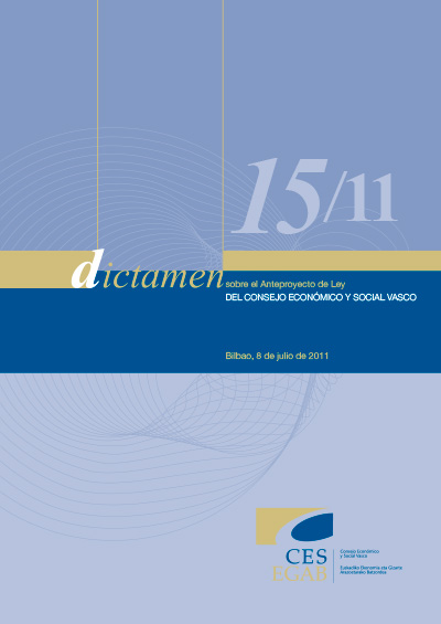 Dictamen 15/11 sobre el Anteproyecto de Ley del Consejo Económico y Social Vasco