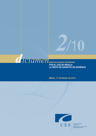 Dictamen 2/10 sobre el Proyecto de Decreto por el que se regula la Renta de Garantía de Ingresos