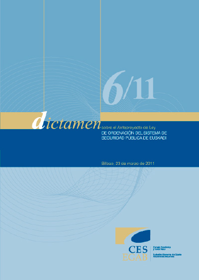 Dictamen 6/11sobre el Anteproyecto de Ley de Ordenación del Sistema de Seguridad Pública de Euskadi