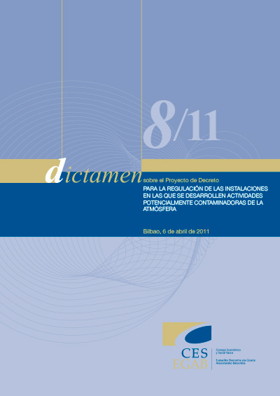 Dictamen 8/11 sobre el Proyecto de Decreto para la Regulación de las Instalaciones en las que se desarrollen Actividades Potencialmente Contaminadoras de la Atmósfera
